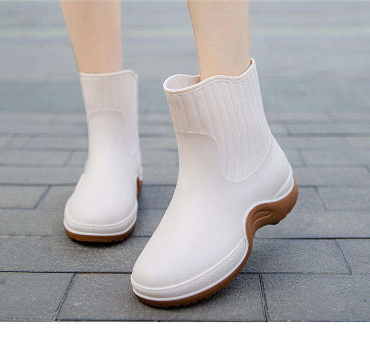 Women's Mid-calf Waterproof Soft-soled Rain Boots